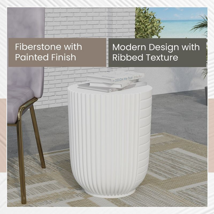 Leisuremod Modern Side End Table Trove Series in White Details.