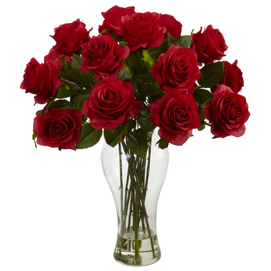 Blooming Roses w/Vase (Red)