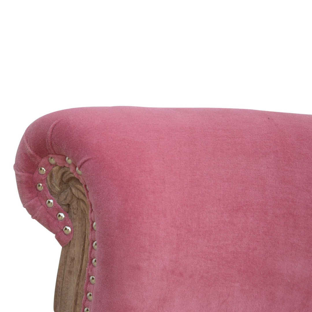 Pink Velvet Studded Chair Photo 8