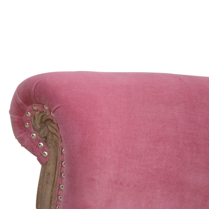 Pink Velvet Studded Chair Photo 8