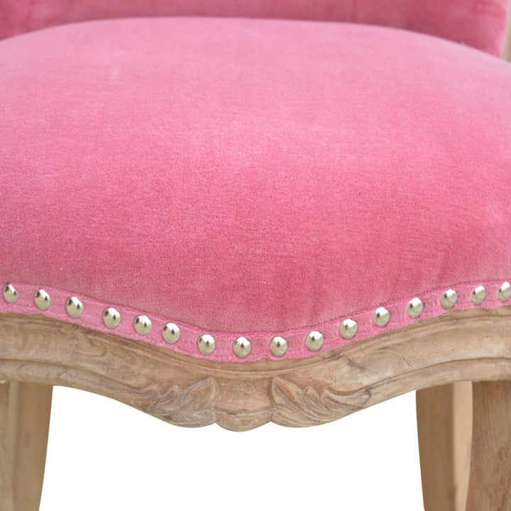 Pink Velvet Studded Chair Photo 4