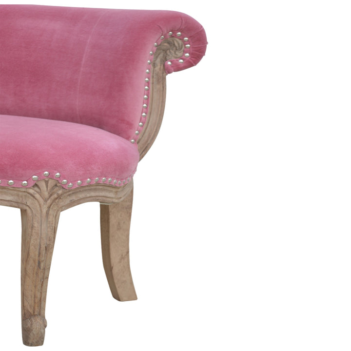Pink Velvet Studded Chair Photo 7