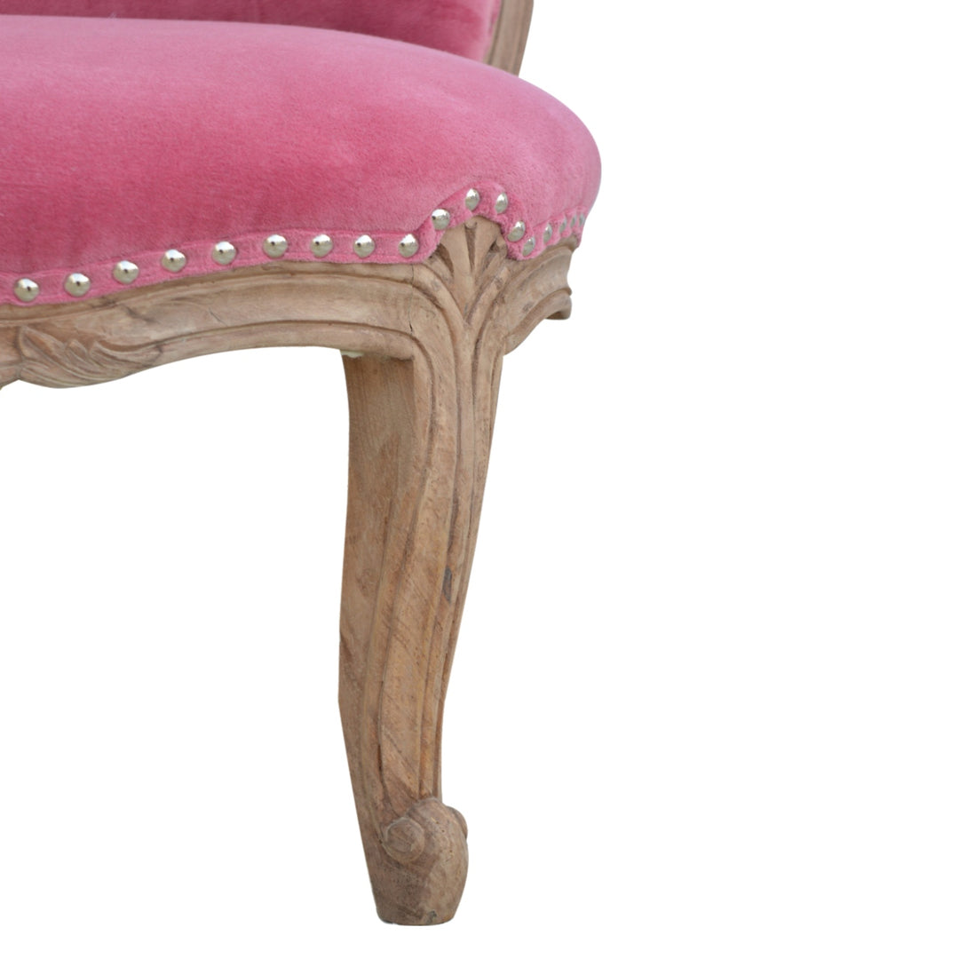 Pink Velvet Studded Chair Photo 5
