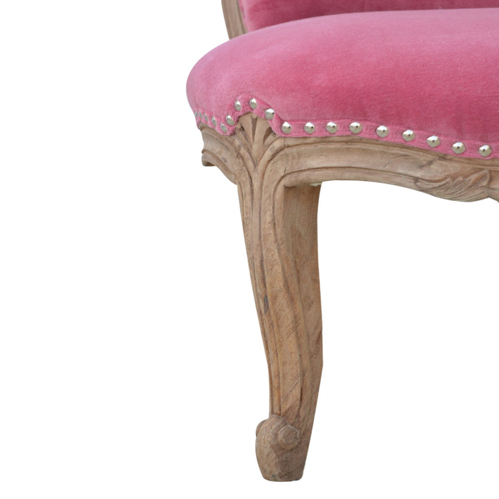 Pink Velvet Studded Chair Photo 6