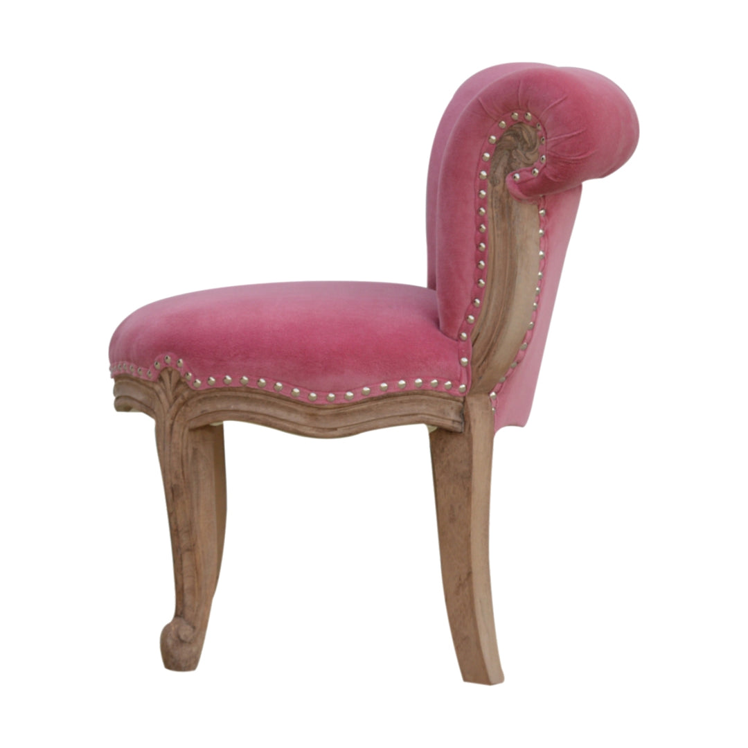 Pink Velvet Studded Chair Photo 3