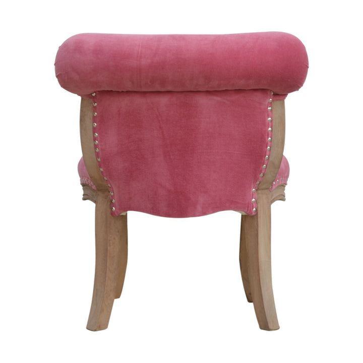 Pink Velvet Studded Chair Photo 9