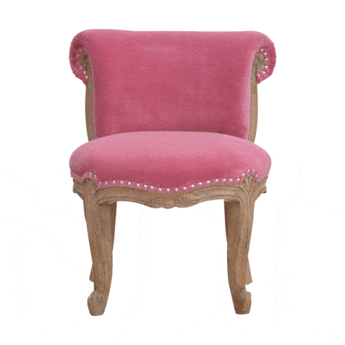 Pink Velvet Studded Chair Photo 10