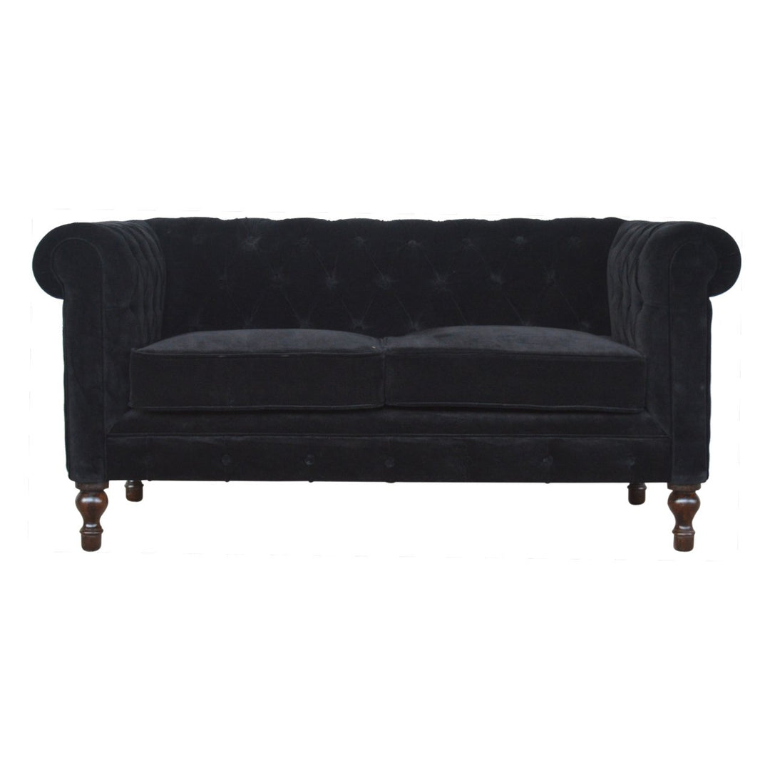 Black Velvet Chesterfield Sofa