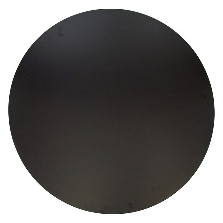 LeisureMod 5-Piece Dining Set with 35" Round Dining Table in White Iron Pedestal Base and 4 ABS Plastic Side Chair with Gold Base Transparent Blue Tabletop.