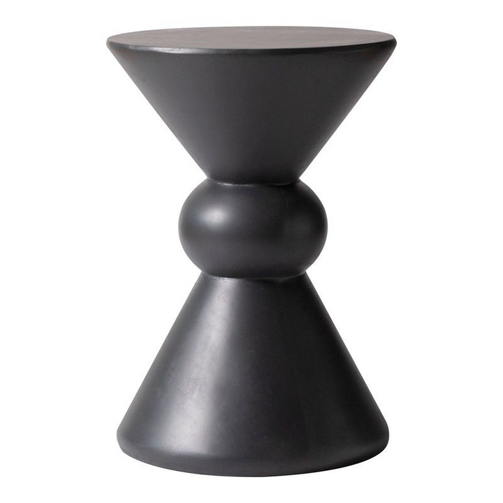 LeisureMod Echo Collection Fiberglass Outdoor Side Table in Dark Grey