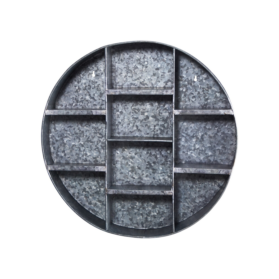 18” Galvanized Round Metal Wall Mounted Shelf System