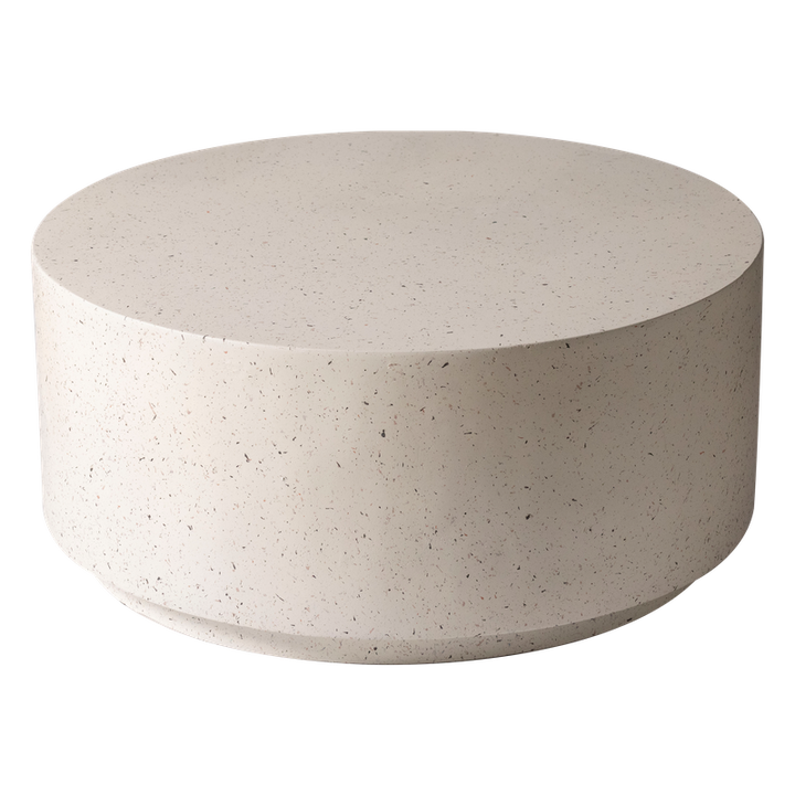 LeisureMod Terra Collection Fiberglass Outdoor Coffee Table In White