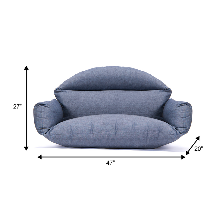LeisureMod Hanging 2 Person Egg Swing Cushion Charcoal Dimensions.