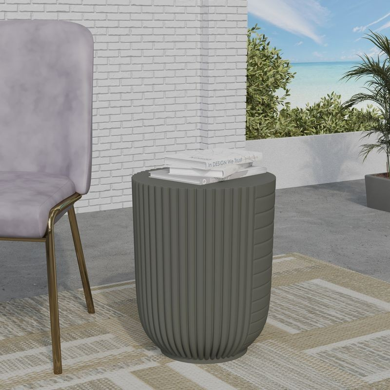 Leisuremod Modern Side End Table Trove Series in Green Grey Photo.