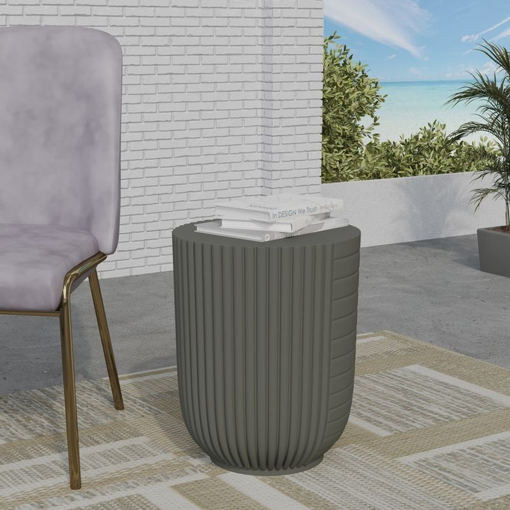 Leisuremod Modern Side End Table Trove Series in Green Grey Photo.