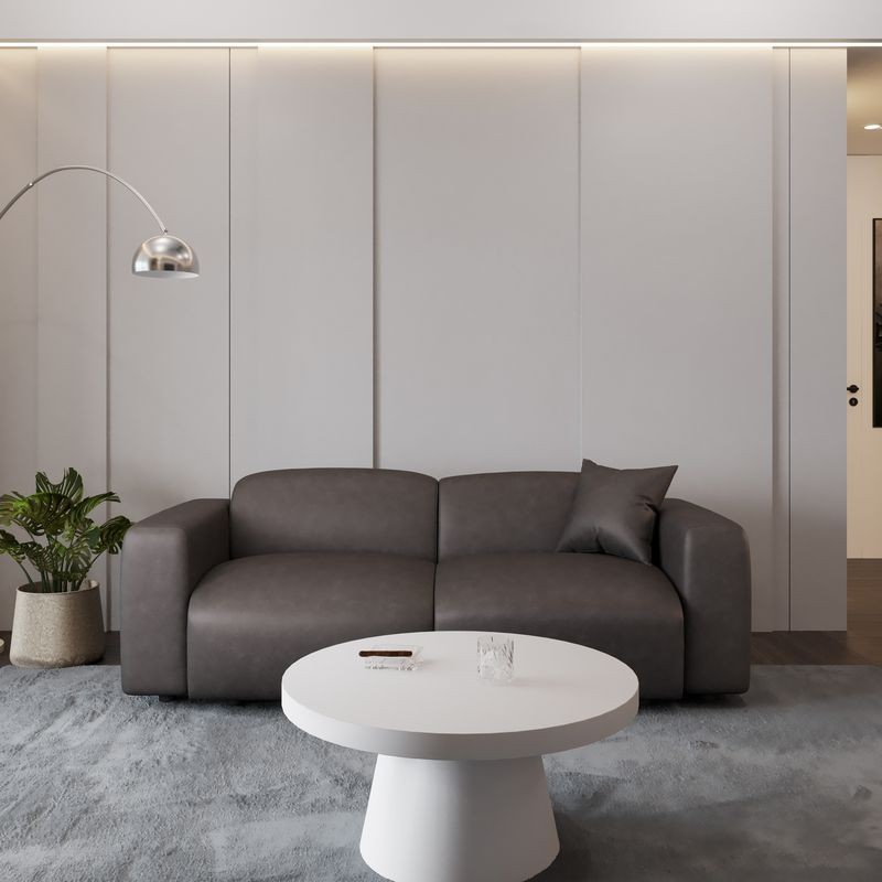 LeisureMod Whisper 4-Seater Conversation Set with a Chaise Lounge Chair in Brown Photo 2.