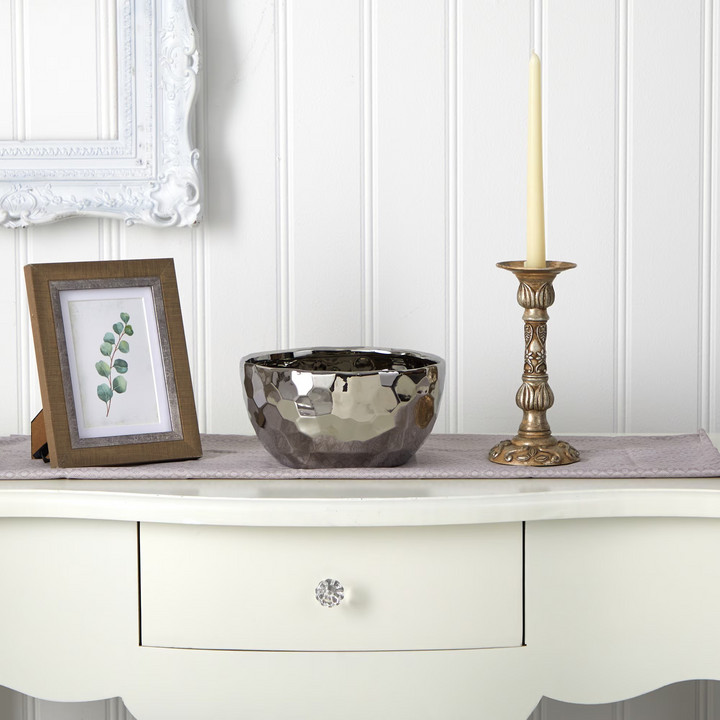 8.75” Designer Silver Bowl with Background