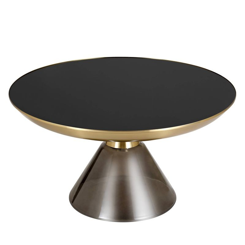 Leisuremod Hyalus Collection Glass Coffee Table in Smoke