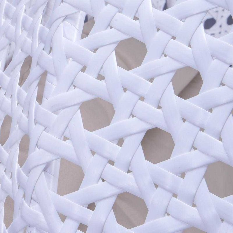 LeisureMod White Wicker Hanging 2 person Egg Swing Chair White/Taupe Closeup.