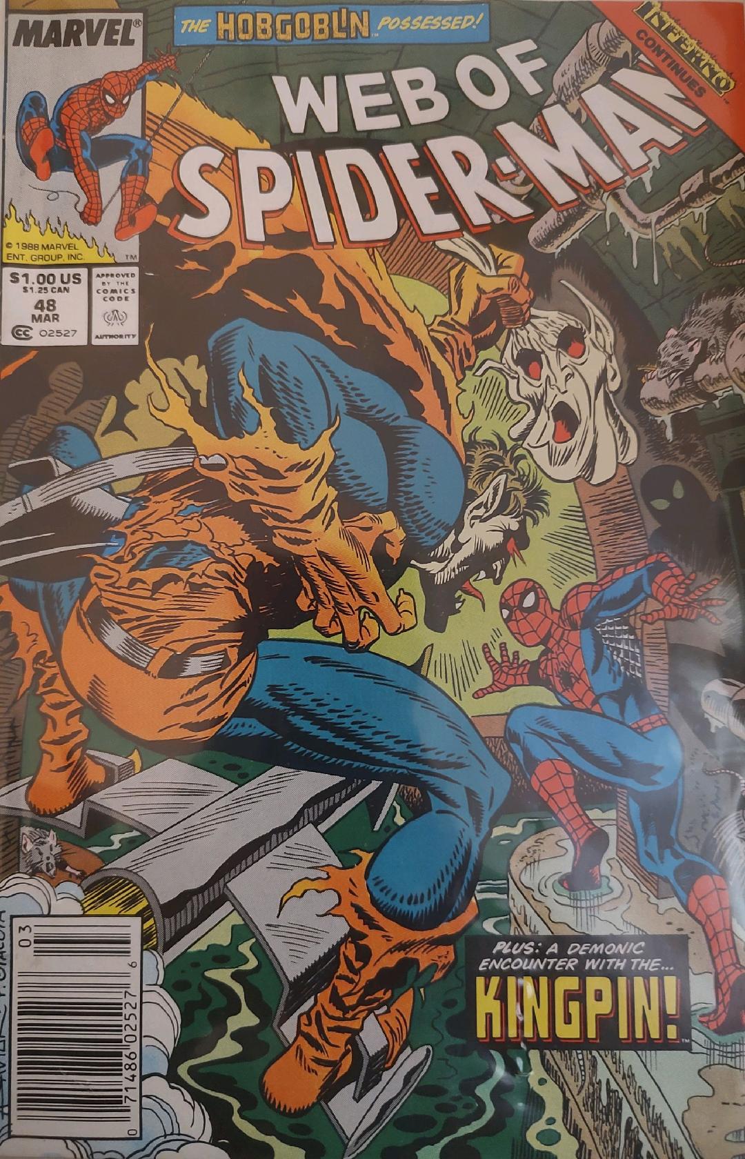 Web of Spiderman #48 Comic Book Cover