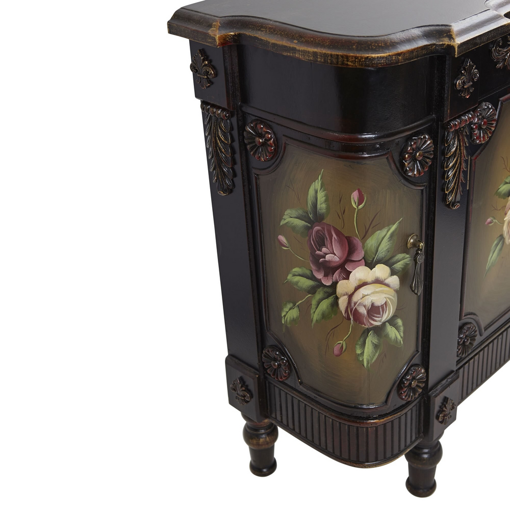 French Vintage Style Floor Cabinet Side Angle