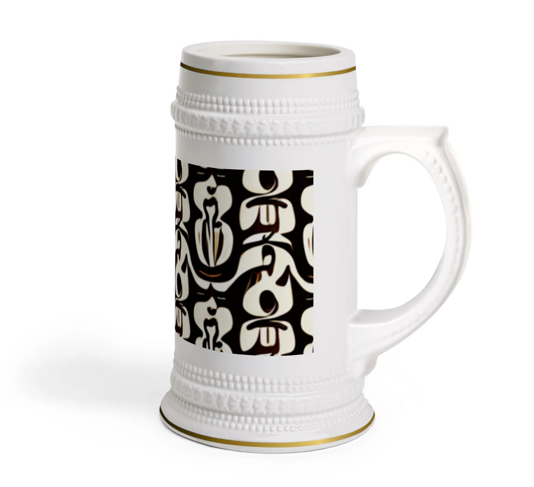 Traditional Pattern Beer Stein Mug