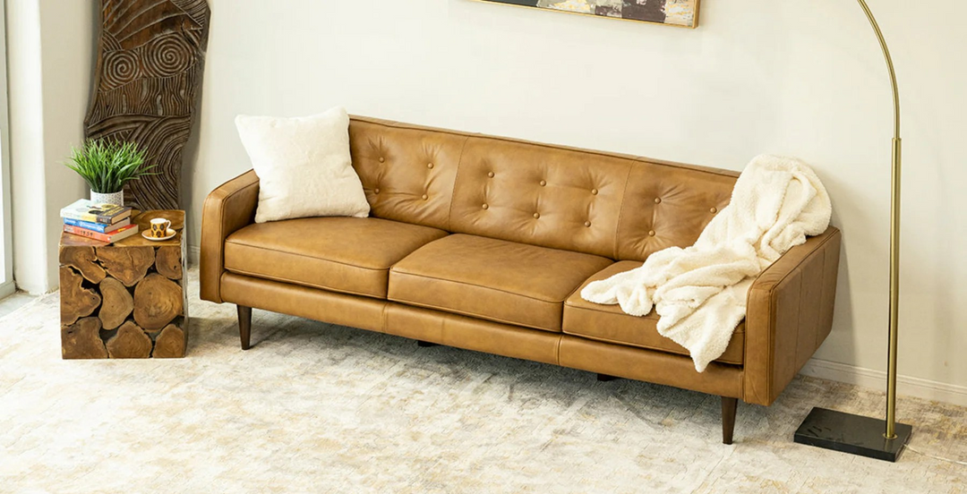 Braxton Tan Leather Sofa