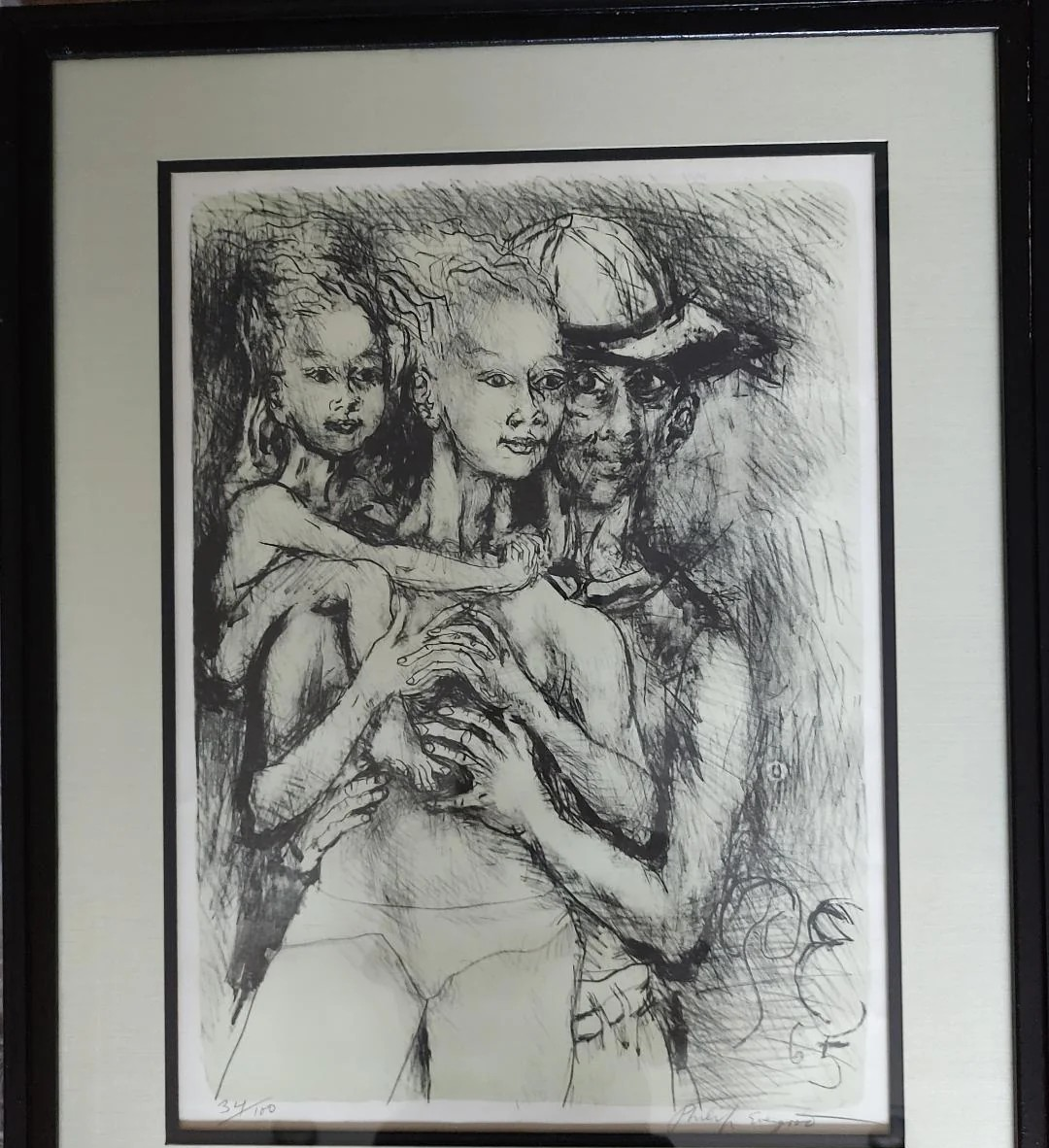 Phillip Evergood Limited Edition Print Signed "The Family"