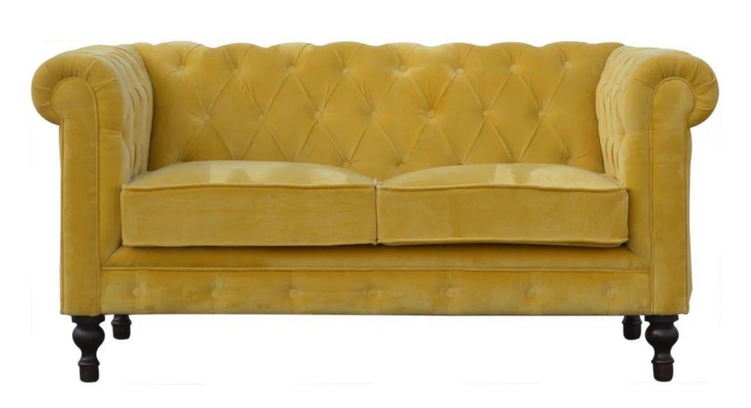 Mustard Velvet Chesterfield Sofa