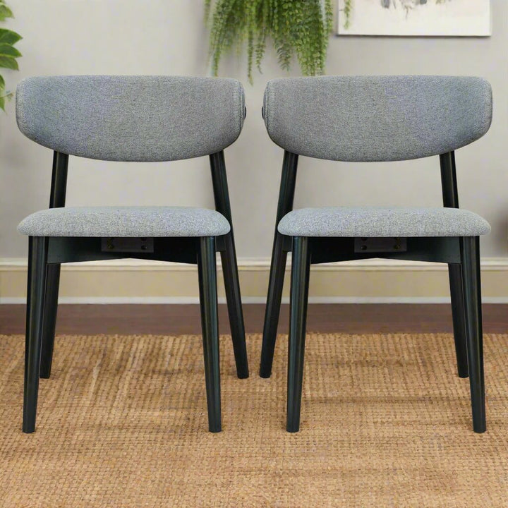 Korbin Grey Fabric Dining Chair (Set of 2) Zoomed In View