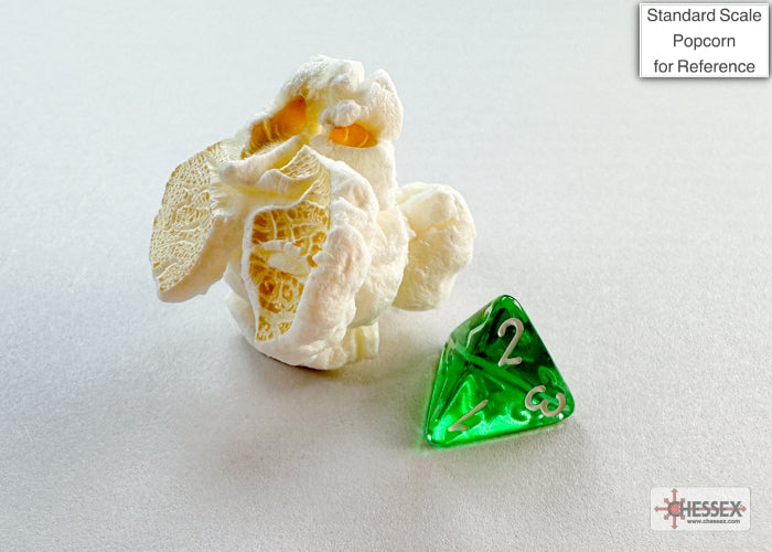Translucent Green/white Mini-Polyhedral 7-Die Set (Mini Poly Release 3)