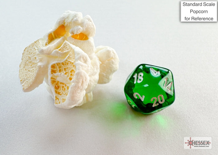 Translucent Green/white Mini-Polyhedral 7-Die Set (Mini Poly Release 3)