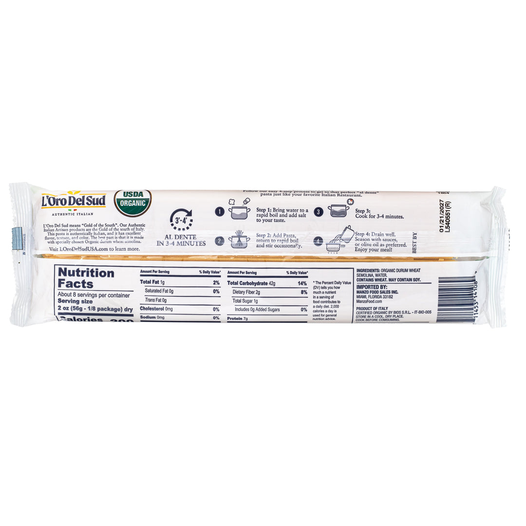 L'Oro Del Sud, Organic Capellini Pasta 20 Pack x 1 lbs.