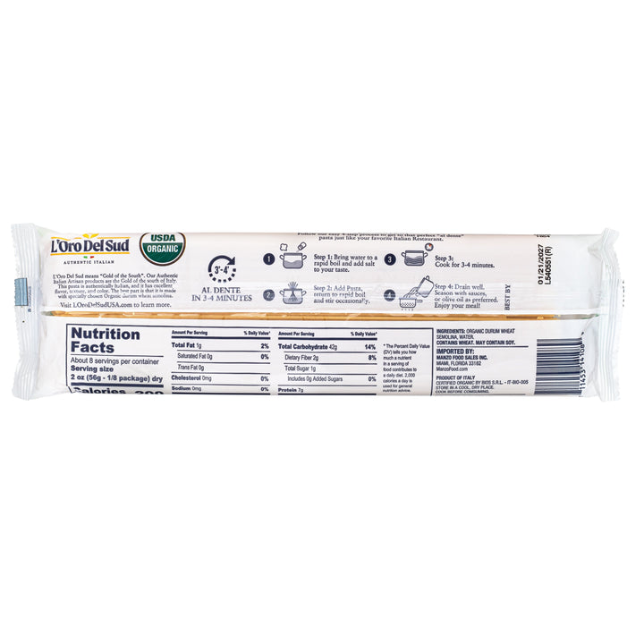 L'Oro Del Sud, Organic Capellini Pasta 20 Pack x 1 lbs.