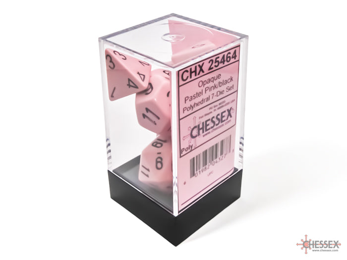 Opaque Pastel Pink/back | 7-Dice, 16mm, 12mm, d10s by Chessex