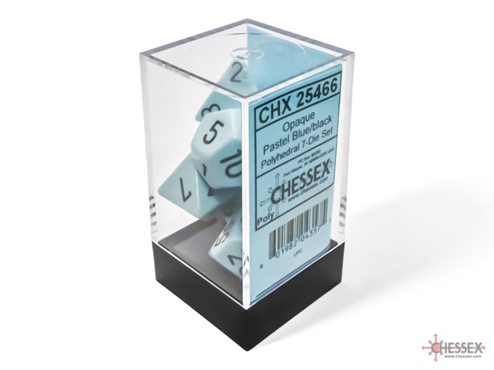 Opaque Pastel Blue/back | 7-Dice, 16mm, 12mm, d10s by Chessex
