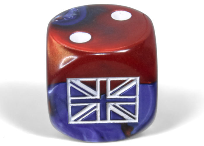 WW2 dice United Kingdom Gemini Blue-Red/white 16mm d6 Dice Block (12 dice)