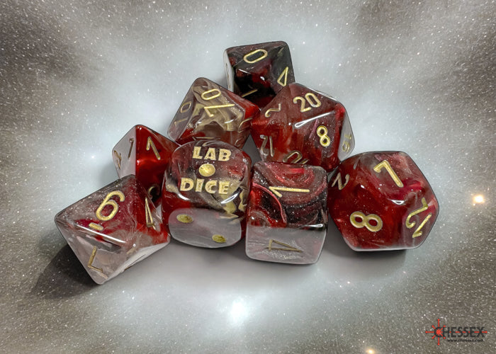 Borealis Cosmos/gold Polyhedral 7-Dice Set (with bonus die)