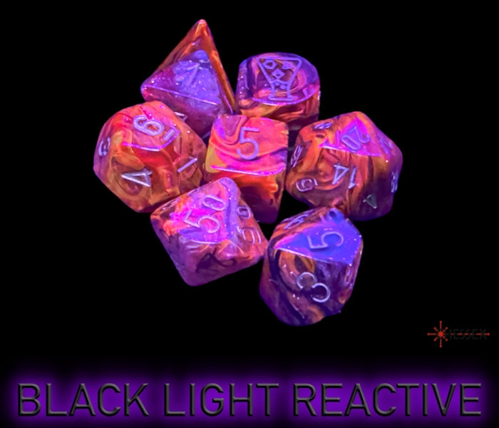 Borealis Cosmos/gold Polyhedral 7-Dice Set (with bonus die)