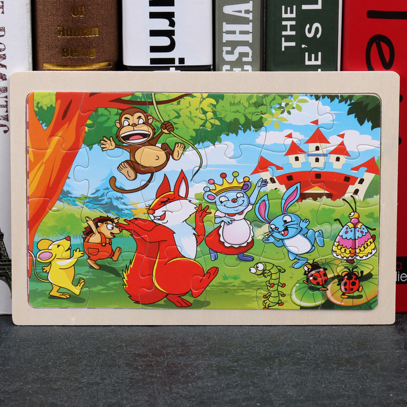 Wooden Animal Puzzle – Educational Jigsaw Toy for Kids