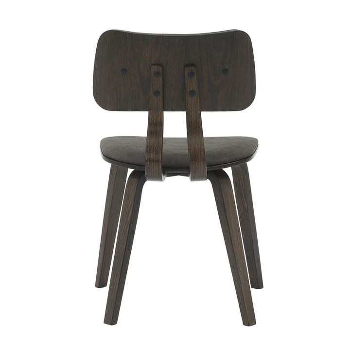 Modern Wooden Dining Chair with Dark Walnut Color Frame in Brown Clivo Collection Back Photo.