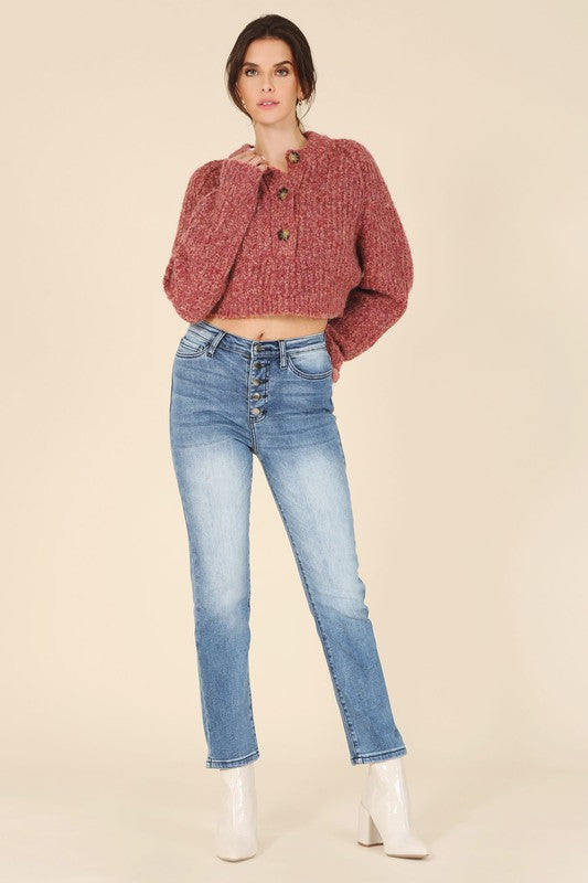 Mélange Multicolor Sweater Top