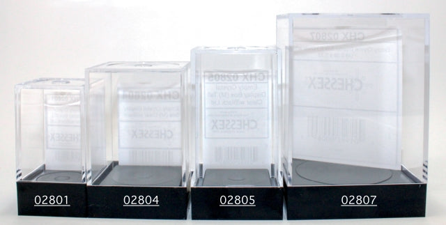 Empty Crystal Display Box (M) Clear w/Black Lid {2.25"x 1.75"x 1.75"} (57.2 mm x 44.5 mm x 44.5 mm) Used for 12mm d6 Dice Block™