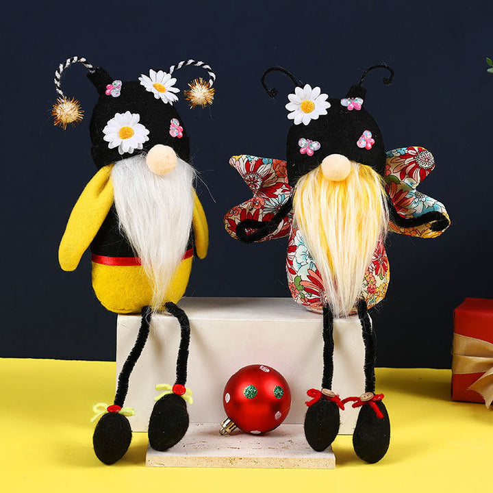 Bee Themed Faceless Doll Decorative Plush Toy with Long Legs