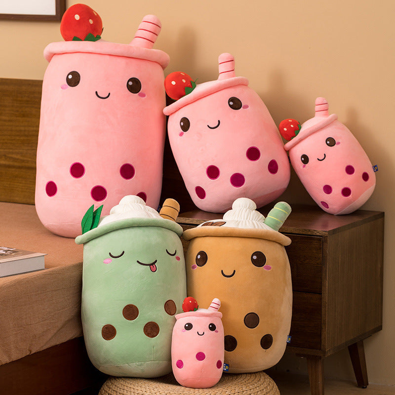 Milk Teacup Plush Pillow Soft Fruit Themed Creative Doll for Home Decor