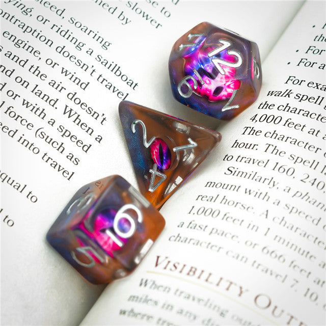 Demon Eye Dragon Eye Dice 7-Dice Set Resin Dungeons and Dragons Dice