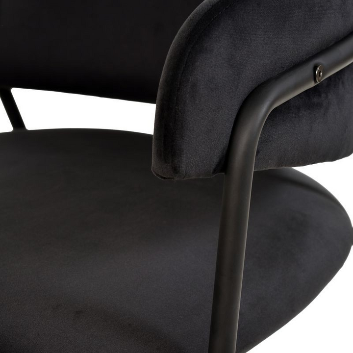LeisureMod Axis Collection Modern Dining Chair in Black Closeup.