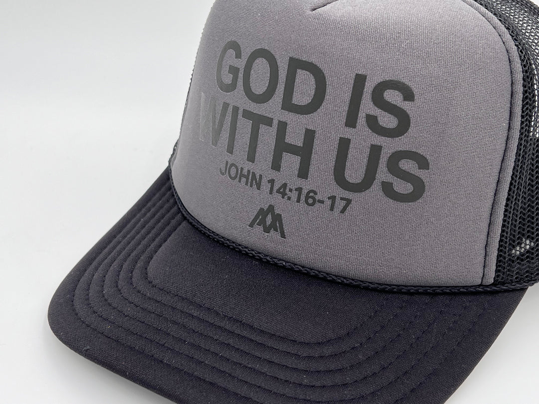 God is With Us Foam Trucker Hat - Charcoal