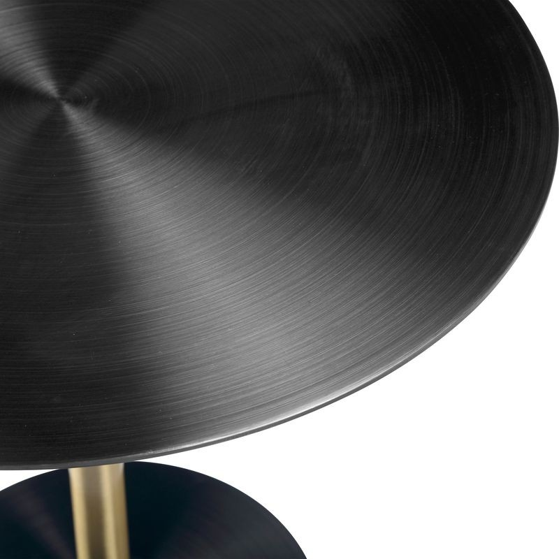 LeisureMod Malta Collection Modern End Table in Black Top View.