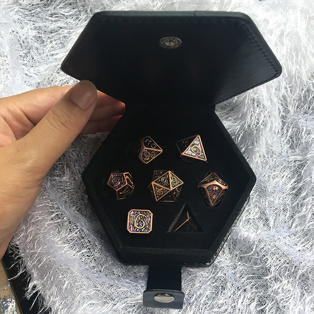 Leather & Flannel Box for DnD Dice Mtg Tabletop Gaming